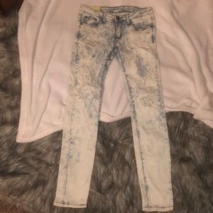 Machine brand distressed jeans